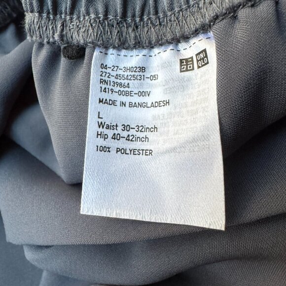 Uniqlo Women's Satin Drape Jogger Pants Gray Large Relaxed Casual Minmalist EUC - Picture 5 of 9